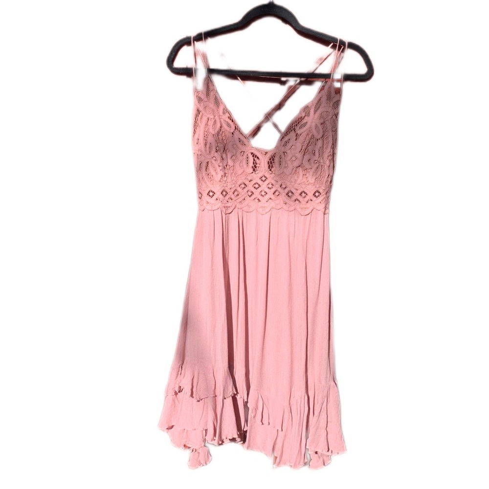 NWT Free People Asymmetrical Adella Dress in Dusty Rose Large - Picture 3 of 6